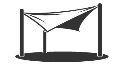 Sonnensegel für Spielplätze – Schattenspender im Außenbereich Icon eines Sonnensegels als Schattenschutz für Spielplatz und Kindergarten