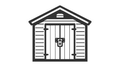 Gerätehaus für Spielplatz – sichere Aufbewahrung im Außenbereich Icon eines Gerätehauses zur Lagerung von Spielplatzgeräten und Zubehör